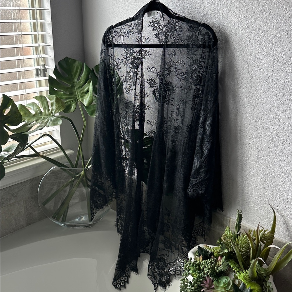 Laundry By Shelli Segal Black Lace Asymmetrical Skirt